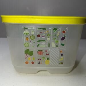 Tupperware 7286 Fridgesmart Storage Container Lime Yellow Vented Lid 1.8L